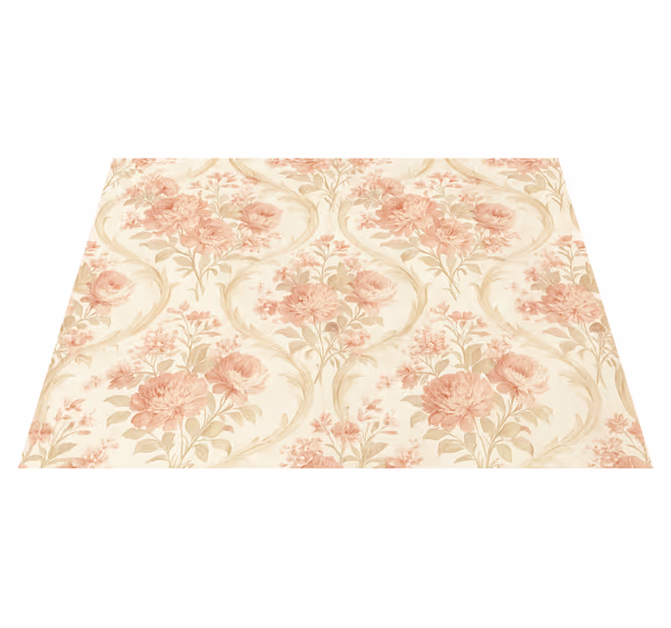 Bedroom vinyl carpet vintage light washed floral design - TenStickers