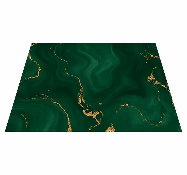 Bedroom vinyl carpet in emerald green gold marble - TenStickers