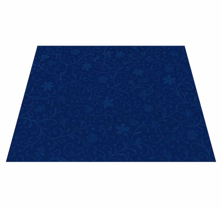 Bedroom vinyl carpet navy blue floral design - TenStickers