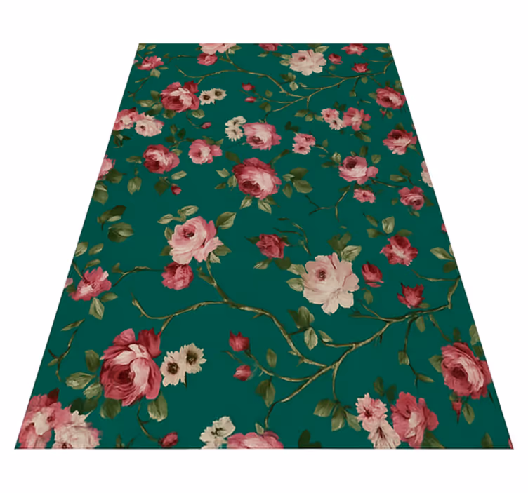 Bedroom vinyl carpet painted tree floral design - TenStickers
