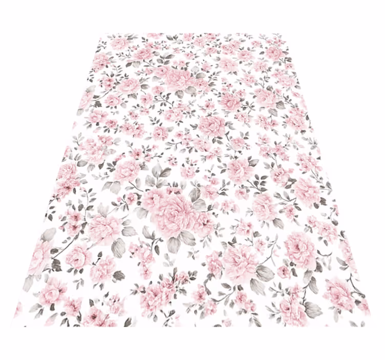 Bedroom vinyl carpet old retro large floral design - TenStickers