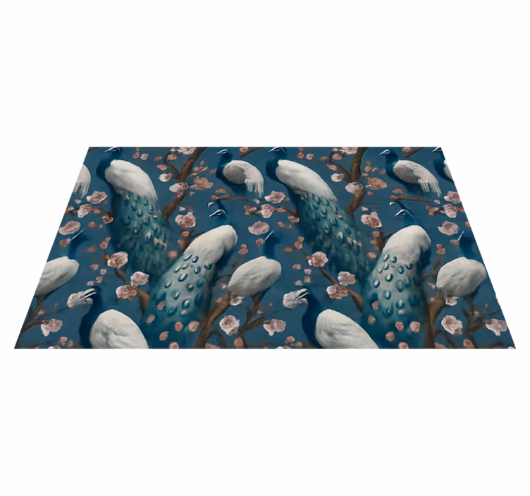 Bedroom vinyl carpet elegant beautiful peacocks - TenStickers