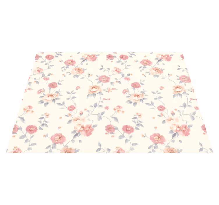 Bedroom vinyl carpet with floral fabric design - TenStickers