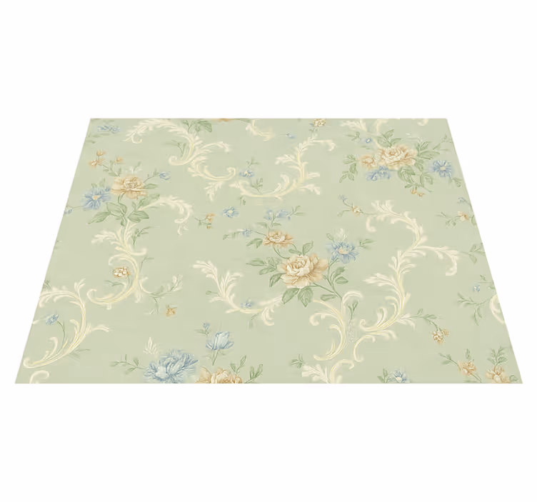 Bedroom vinyl carpet with vintage floral design - TenStickers