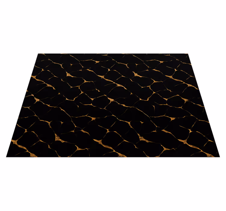 Bedroom vinyl carpet black marble with gold veins - TenStickers