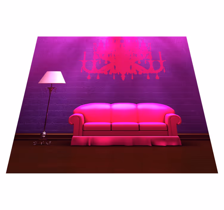 Bedroom vinyl carpet decorative sofa and lamp - TenStickers