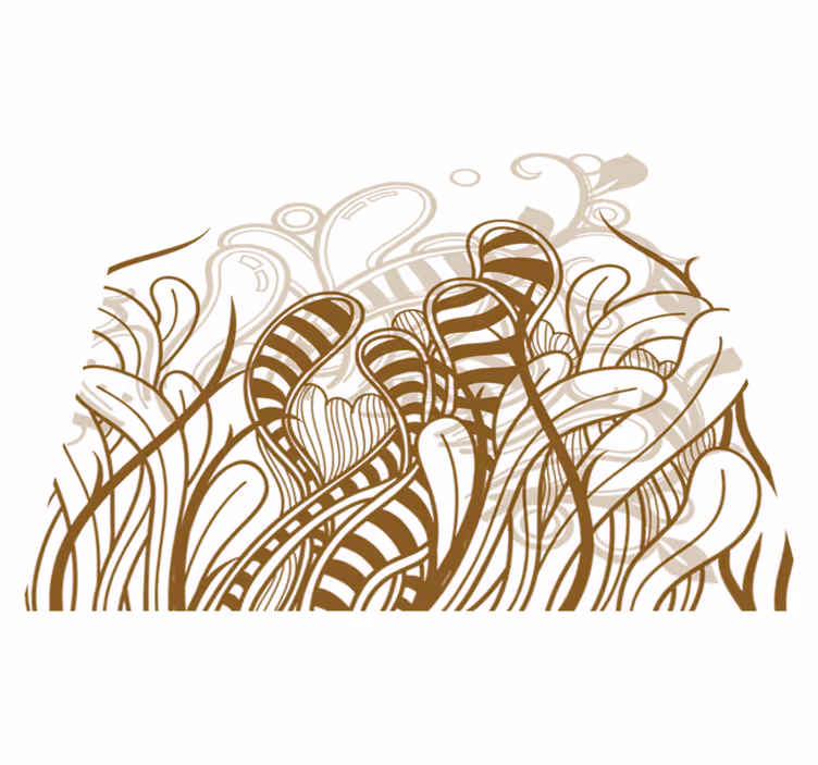 Bedroom vinyl carpet abstract plant decor - TenStickers