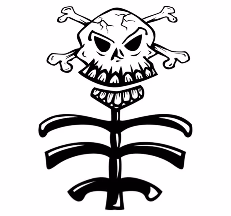 Bedroom vinyl carpet skull and trunk design - TenStickers
