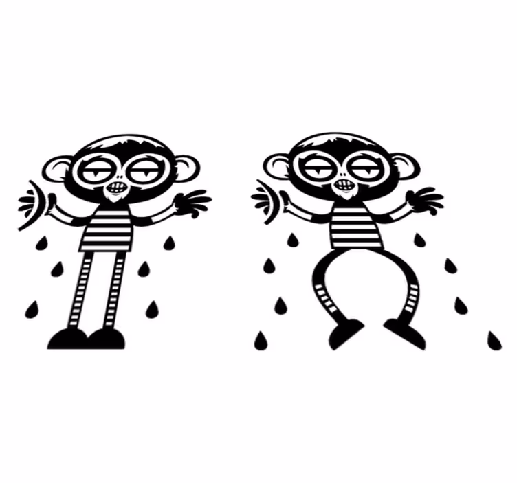 Bedroom vinyl carpet monkey couple decor - TenStickers