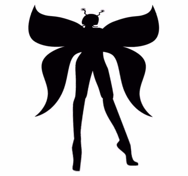 Bedroom vinyl carpet fairy silhouette with antennas - TenStickers