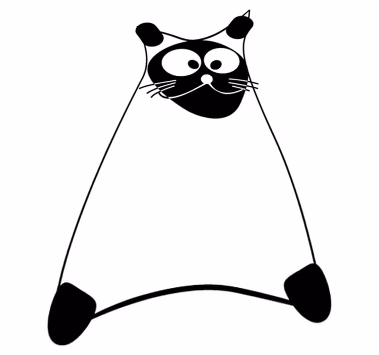 Bedroom vinyl carpet white cat outline vinyl - TenStickers