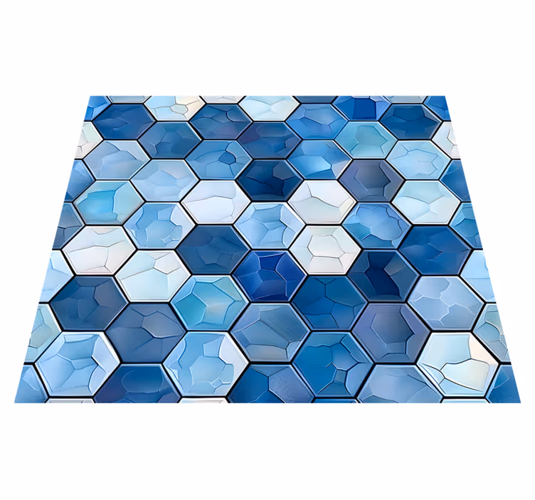 Office vinyl carpet with blue tile design - TenStickers