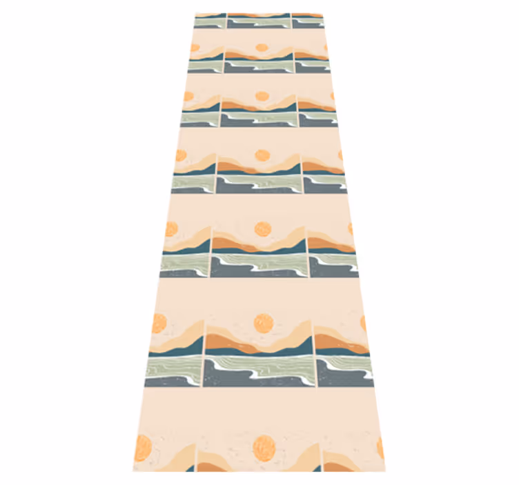 Abstract sunset mountains office vinyl carpet - TenStickers