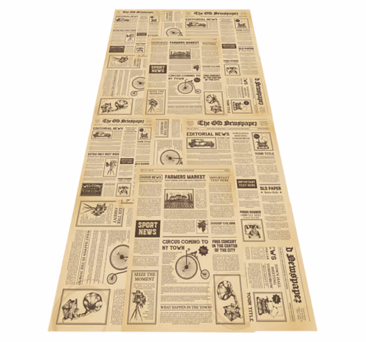 Office vinyl carpet vintage american newspaper design - TenStickers