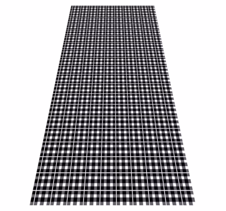 Office vinyl carpet in black and white gingham - TenStickers