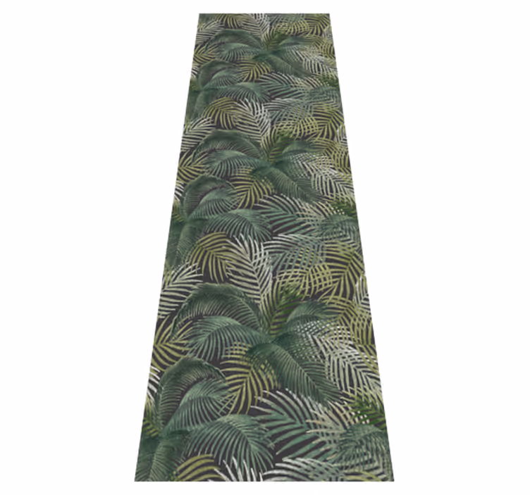 Green palm leaves office vinyl carpet - TenStickers