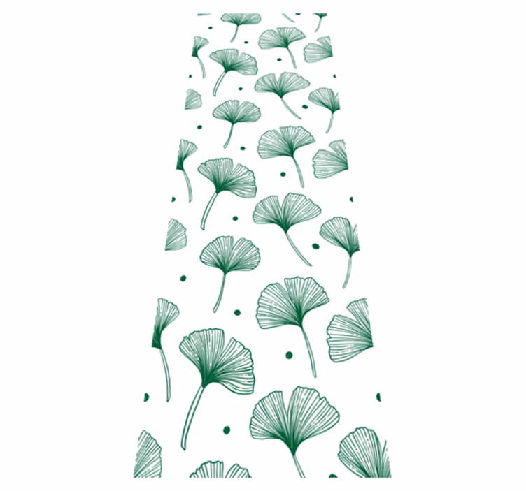 Office vinyl carpet big ginkgo green leaves - TenStickers
