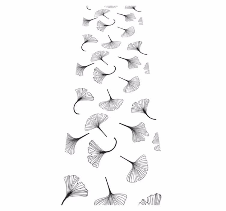 Office vinyl carpet ginkgo leaves black design - TenStickers