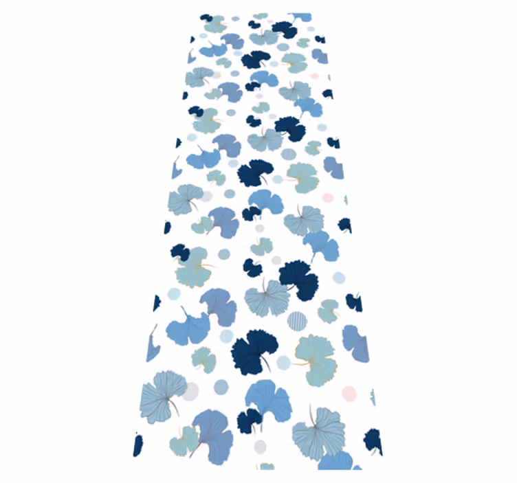 Office vinyl carpet blue ginkgo leaf design - TenStickers