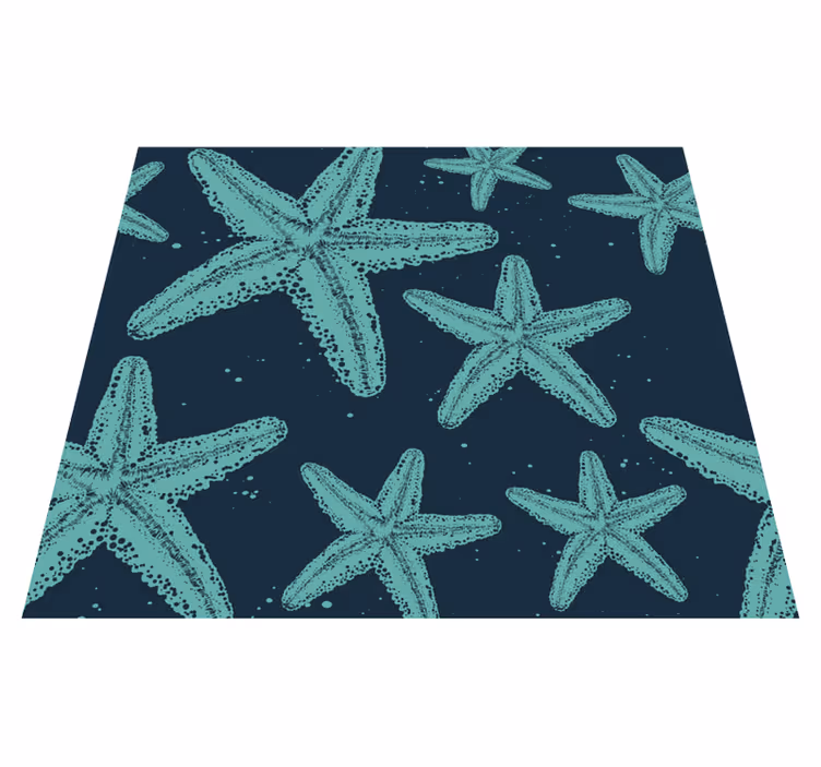 Bedroom vinyl carpet starfish blue tones - TenStickers