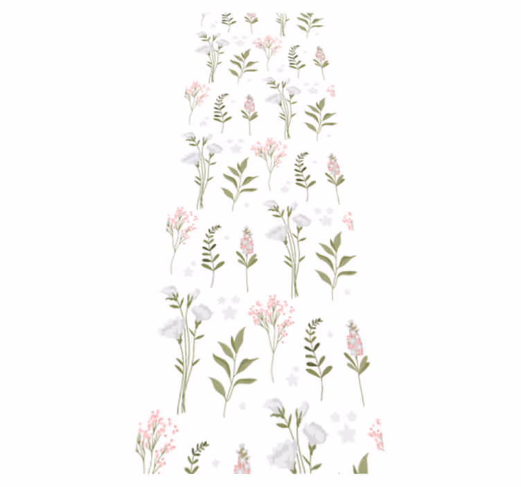 Bedroom vinyl carpet with minimalistic wildflower design - TenStickers