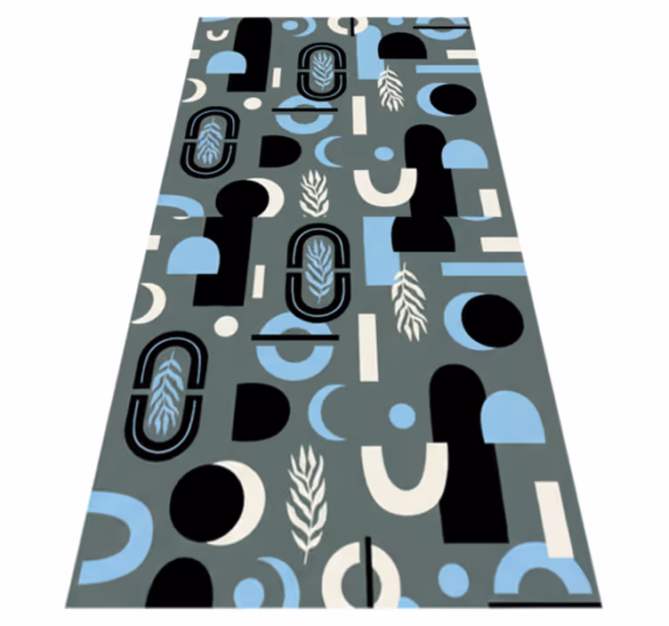 Bedroom vinyl carpet with geometric abstract design - TenStickers