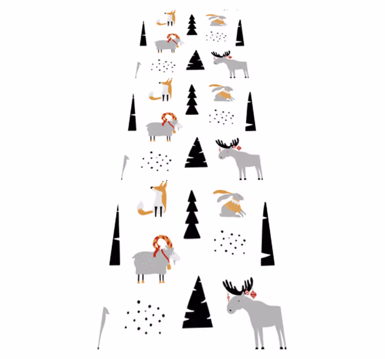 Bedroom vinyl carpet with winter animals design - TenStickers