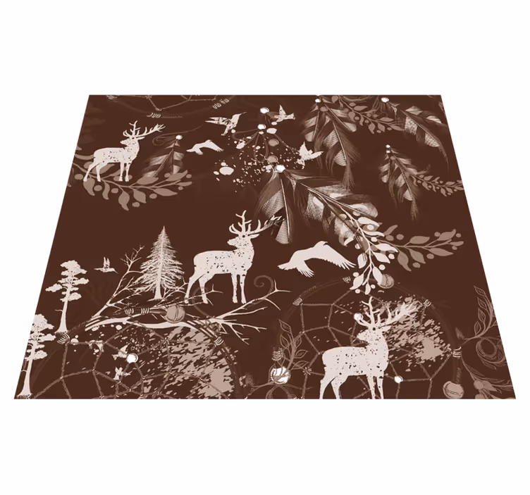 Bedroom vinyl carpet with decorative deer design - TenStickers