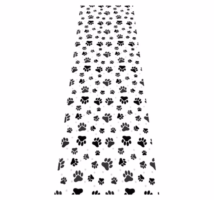 Bedroom vinyl carpet with pet paw print design - TenStickers