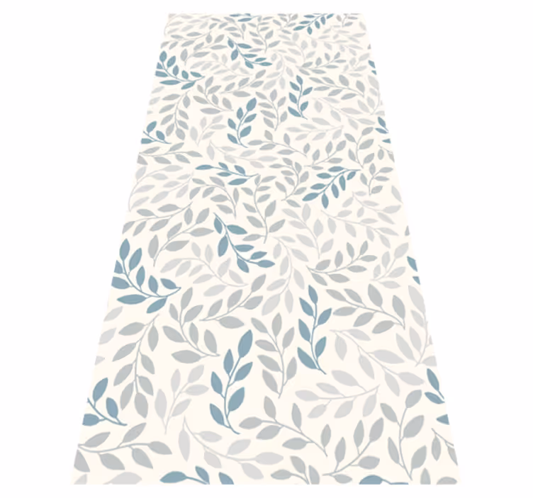 Bedroom vinyl carpet in blue ombre leaf design - TenStickers