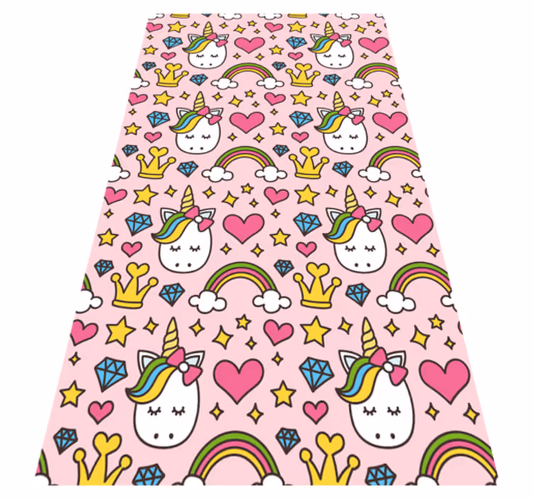 Cute rainbows and unicorns bedroom vinyl carpet - TenStickers