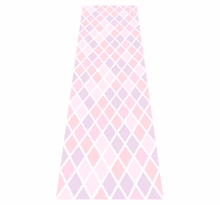 Bedroom vinyl carpet with pink and white diamonds design - TenStickers