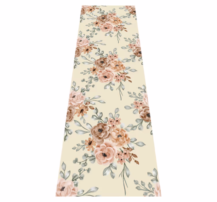 Bedroom vinyl carpet with romantic large rose painting - TenStickers