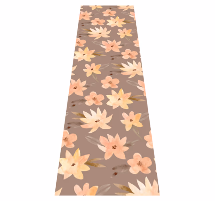 Bedroom vinyl carpet aquarella pastel floral design - TenStickers