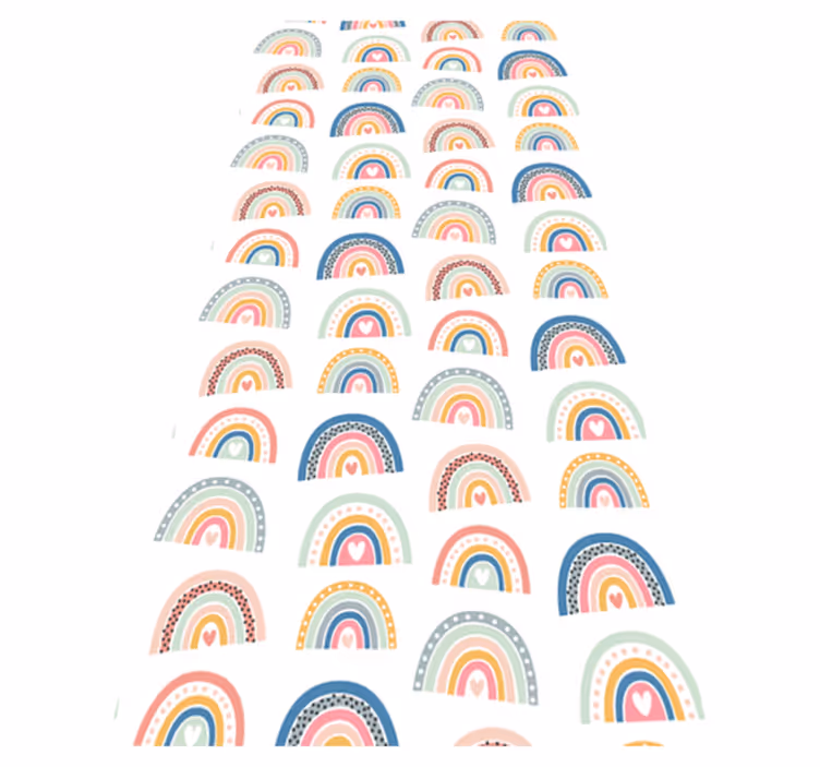 Bedroom vinyl carpet with colorful minimalist rainbows - TenStickers