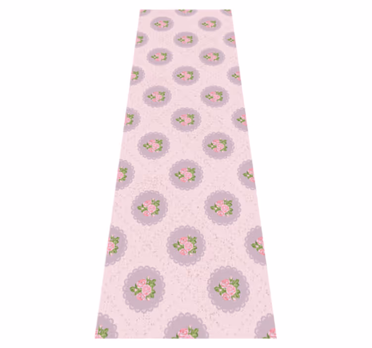 Bedroom vinyl carpet in shabby chic pink squares - TenStickers