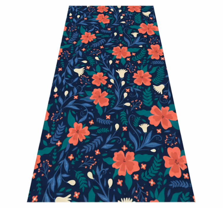 Bedroom vinyl carpet with nordic floral design - TenStickers