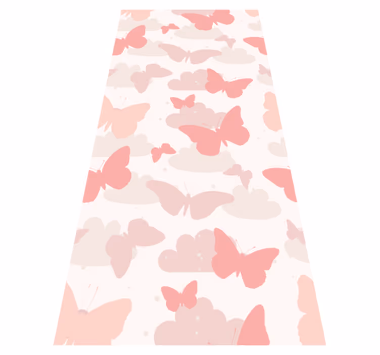 Bedroom vinyl carpet with pastel butterfly design - TenStickers