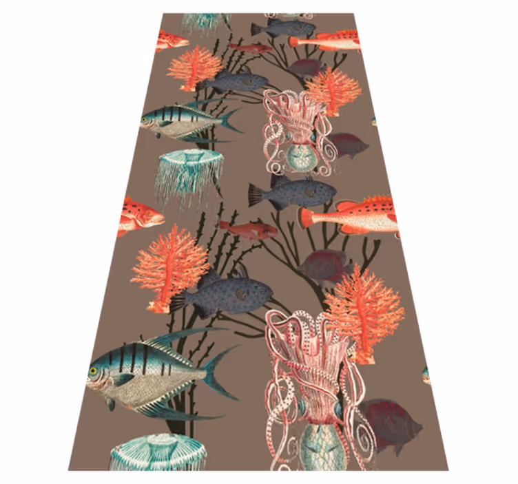 Bedroom vinyl carpet coral aquatic life design - TenStickers