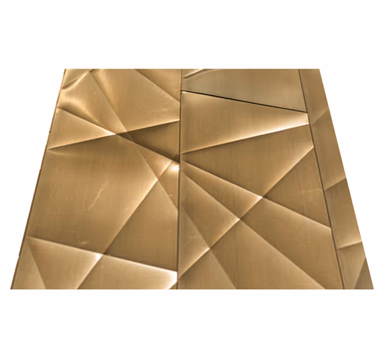Bedroom vinyl carpet with 3d golden polygon design - TenStickers