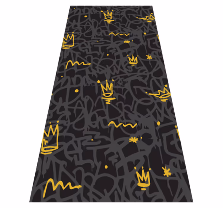 Bedroom vinyl carpet with black and gold crown - TenStickers