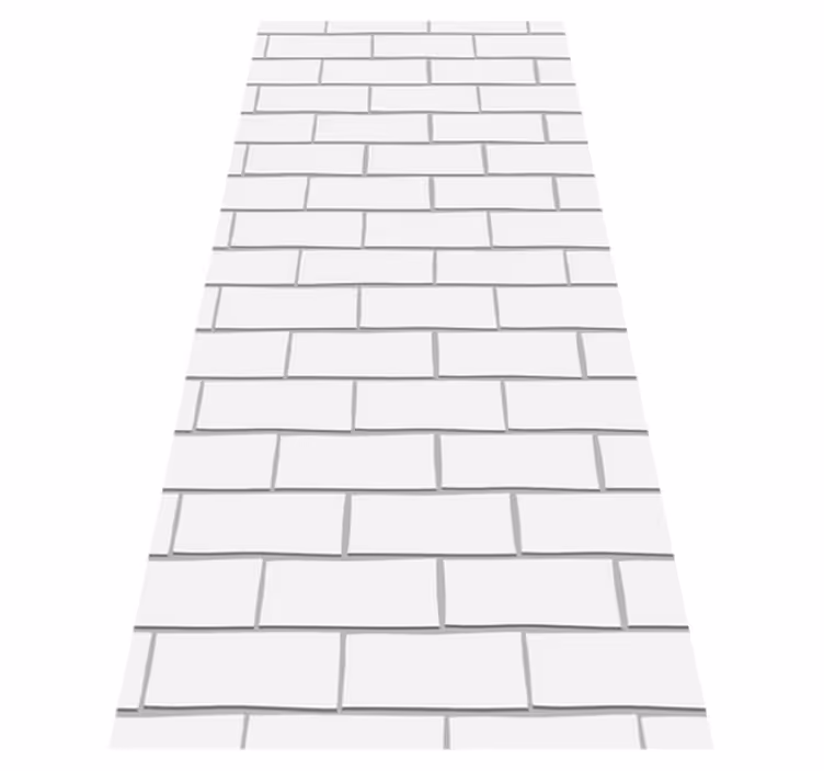 Bedroom vinyl carpet in white thick bricks - TenStickers