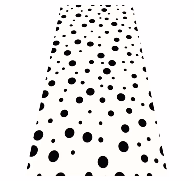 Bedroom vinyl carpet in black and white polka dots - TenStickers