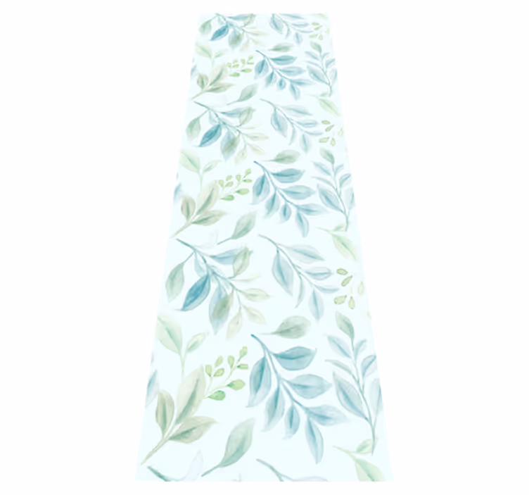 Green thin leaves bedroom vinyl carpet - TenStickers