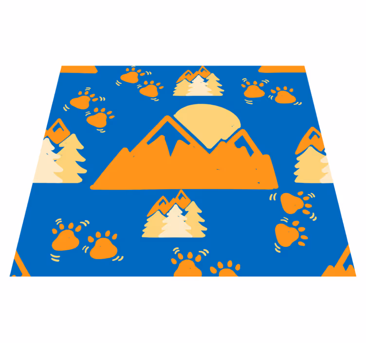 Bedroom vinyl carpet footprints on dark blue background - TenStickers