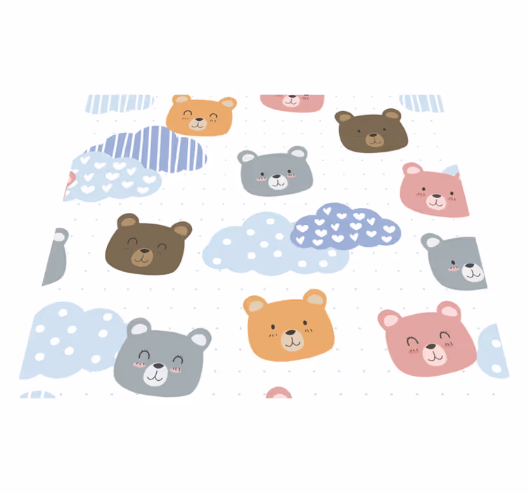 Bedroom vinyl carpet minimalistic bear smile design - TenStickers