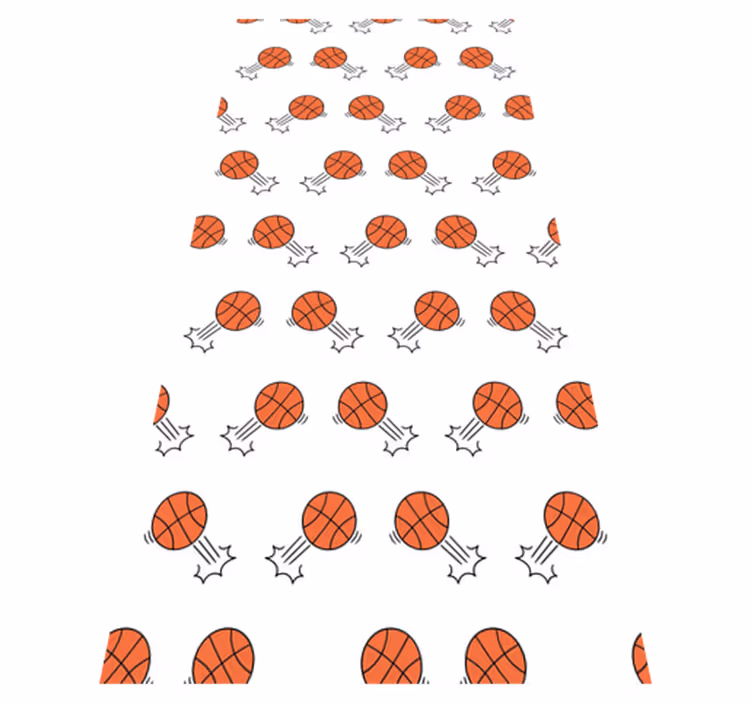 Bedroom vinyl carpet with hand-drawn basketballs design - TenStickers