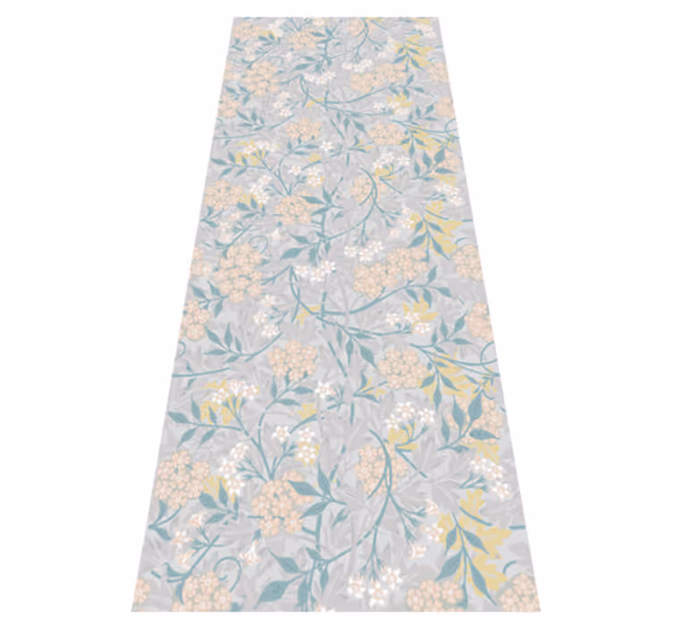 Bedroom vinyl carpet with elegant 80's floral pattern - TenStickers