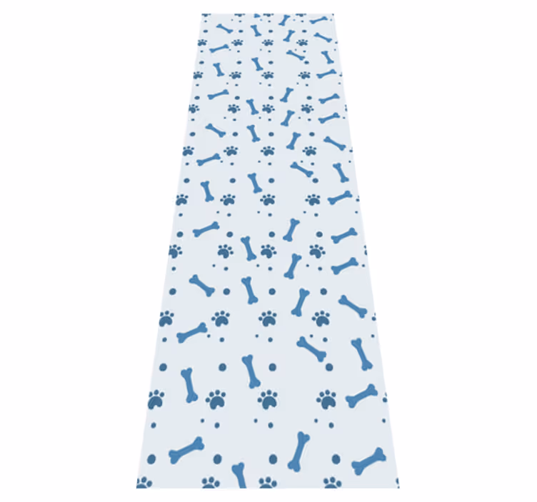 Bedroom vinyl carpet with blue dog bone design - TenStickers