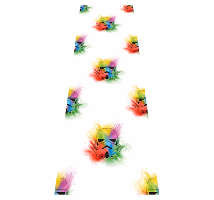 Bedroom vinyl carpet with white trooper head design - TenStickers